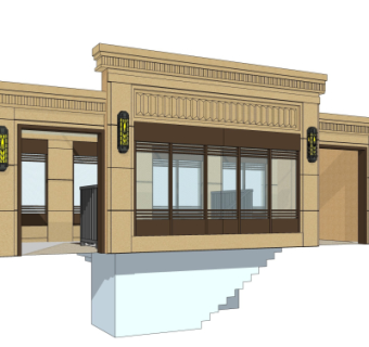 新古典地下室入口免费su模型