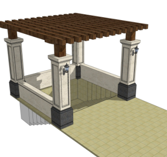 欧式地下室入口免费su模型