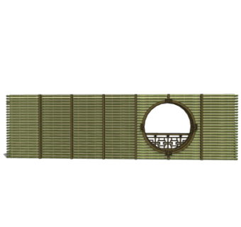 新中式景观墙su模型