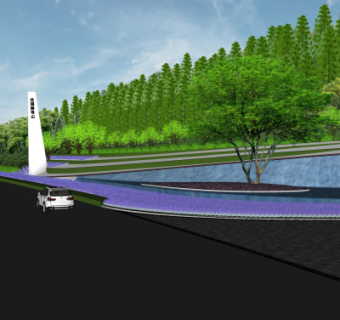 现代街道景观su模型