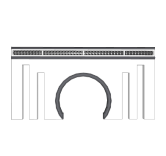 新中式月亮门景观墙su模型