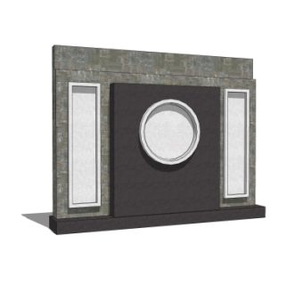 新中式景观墙su模型