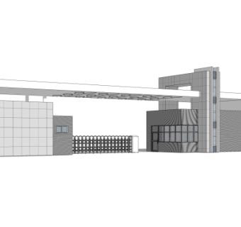 现代建筑门头su模型