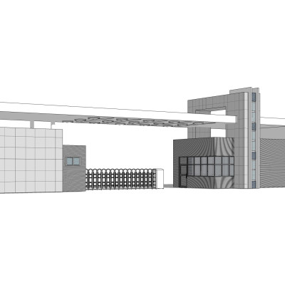 现代建筑门头su模型