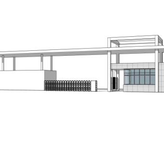 现代建筑门头su模型