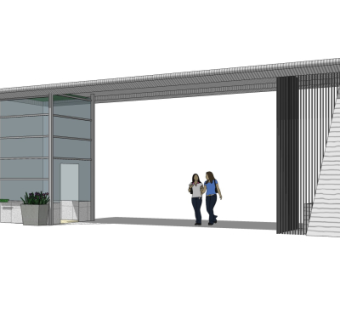 现代建筑门头su模型