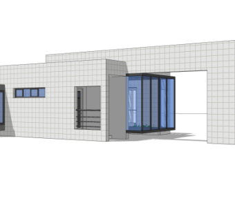 现代小区门头su模型