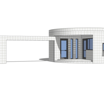 现代小区门头su模型