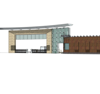 现代建筑门头su模型