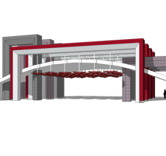 现代建筑门头su模型
