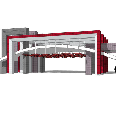 现代建筑门头su模型