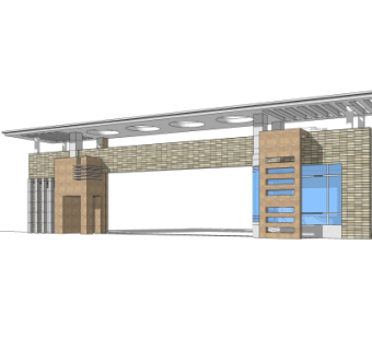 现代建筑门头su模型
