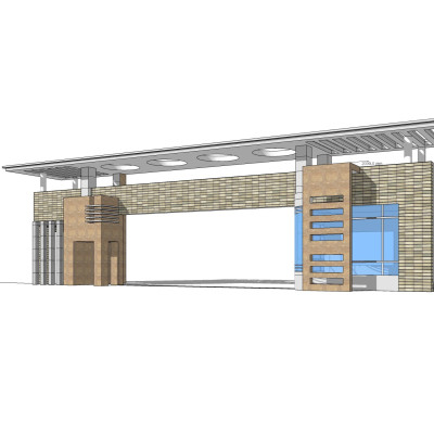 现代建筑门头su模型