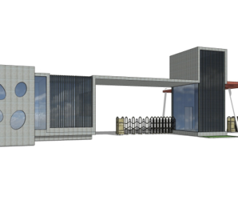 现代建筑门头su模型