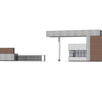 现代建筑门头su模型