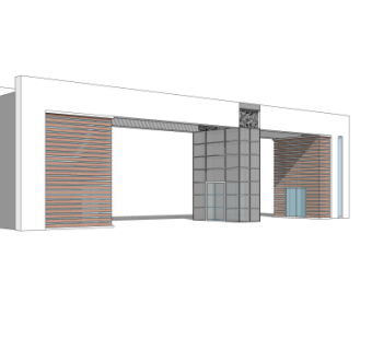 现代建筑门头su模型