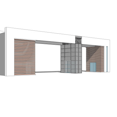 现代建筑门头su模型