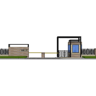 现代建筑门头su模型