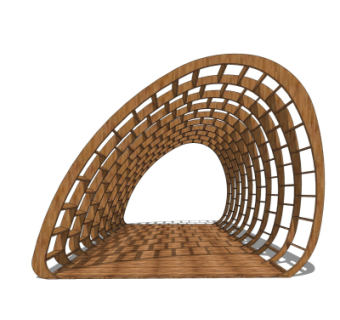 现代廊架su模型