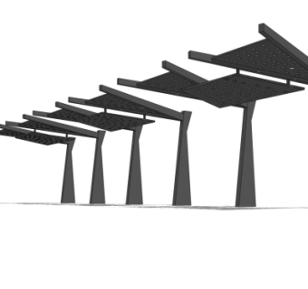 现代雨棚su模型