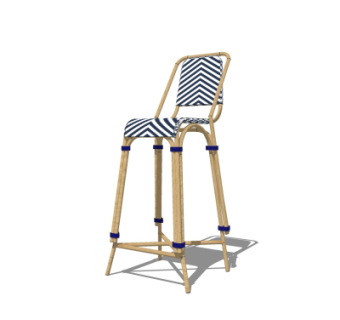 现代吧台椅su模型