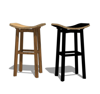 现代吧台椅su模型