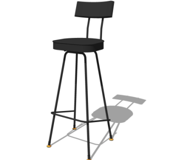 现代吧台椅su模型