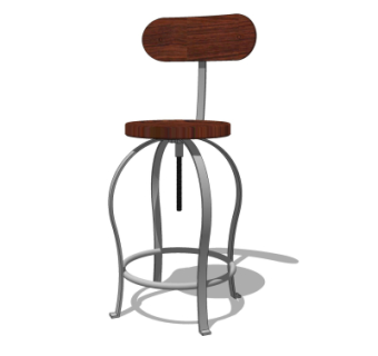 欧式铁艺吧台椅su模型