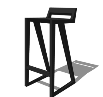 现代吧台椅su模型