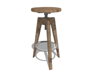 工业风吧台椅su模型