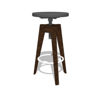 工业风吧台椅su模型