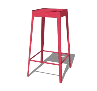 现代吧台椅su模型