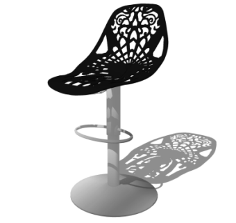 现代吧台椅su模型