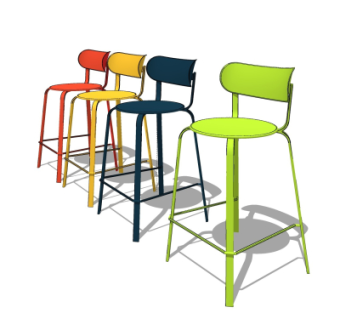 现代吧台椅su模型