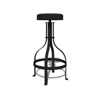 现代铁艺吧台椅su模型