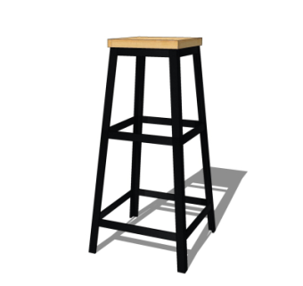 现代吧台椅su模型