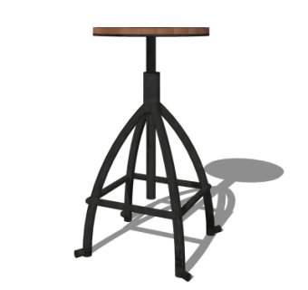 现代铁艺吧台椅su模型