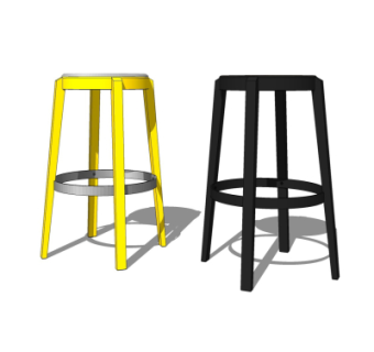 现代吧台椅su模型