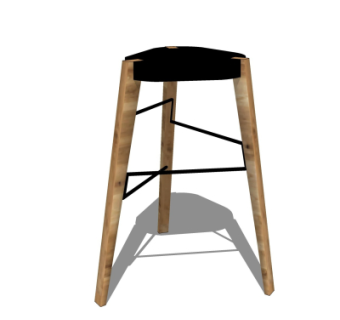 现代吧台椅su模型