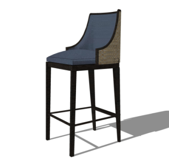 新中式吧台椅su模型