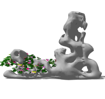 自然风景观石su模型