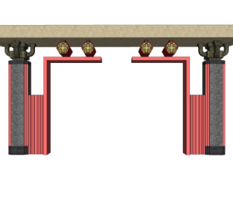 中式门头su模型