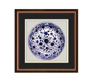 新中式瓷盘装饰画su模型