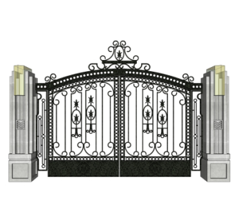 欧式铁艺庭院大门su模型