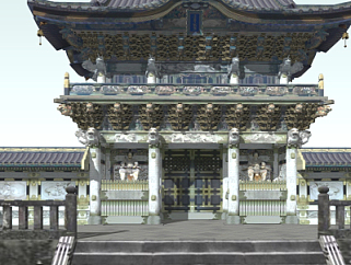 <em>日式寺庙</em>su模型