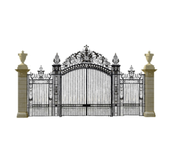欧式铁艺庭院大门su模型