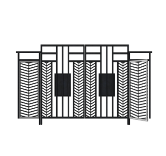 现代铁艺大门su模型