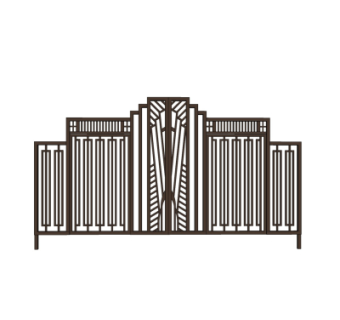 现代铁艺大门su模型