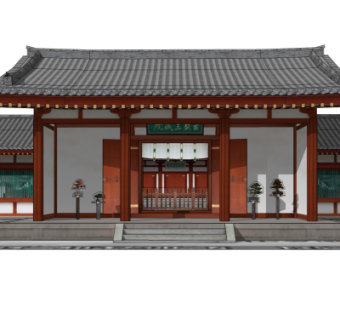 中式寺院su模型