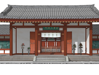 中式寺院su模型